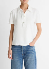 VINCE | Crepe Polo Shirt in Short Sleeve