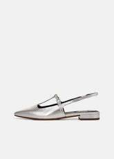 VINCE | Iliana Metallic Leather Slingback Flat in Shoes