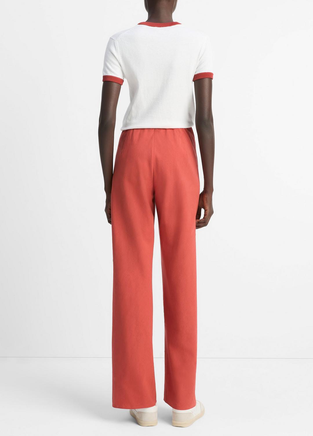 VINCE | Cotton-Blend High-Waist Bias Pant in Pants & Shorts